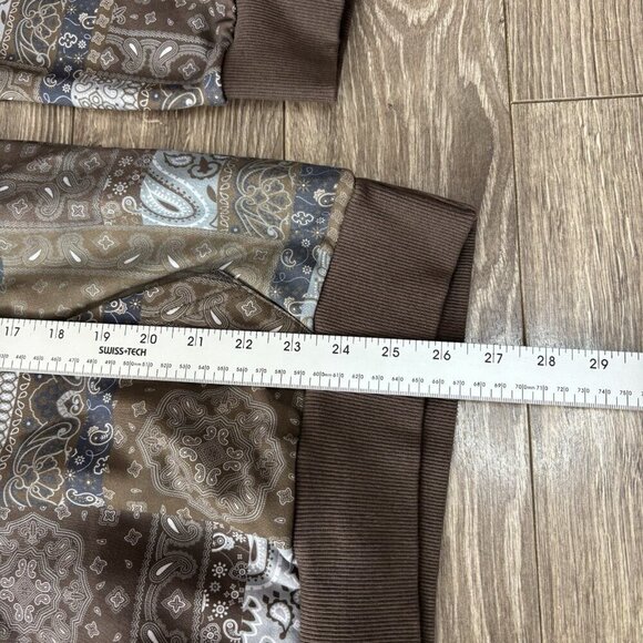 Gianni Lupo Hoodie Mens M Pesley Brown Blue Sweatshirt Fashion Pullover GL2183F - Picture 4 of 16